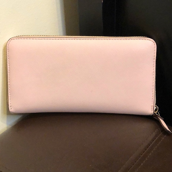 KATE SPADE Faux Pink Bow Full Zip Continental Wallet - Picture 2 of 15